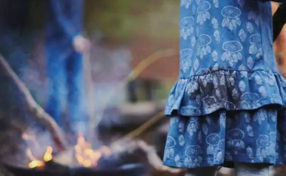 Mädchen Langarmkleid Traumfänger mit Rüschen von LivLou bei Kleidermarie.de