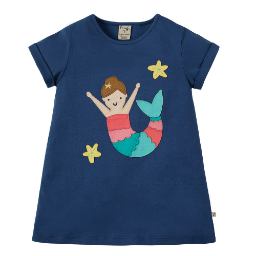 Slub T-Shirt Mermaid Frugi blau GOTS bei Kleidermarie