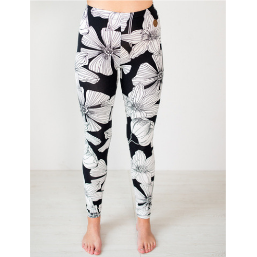 Damen Leggings Miami Black Flowers Blaa Kleidermarie De