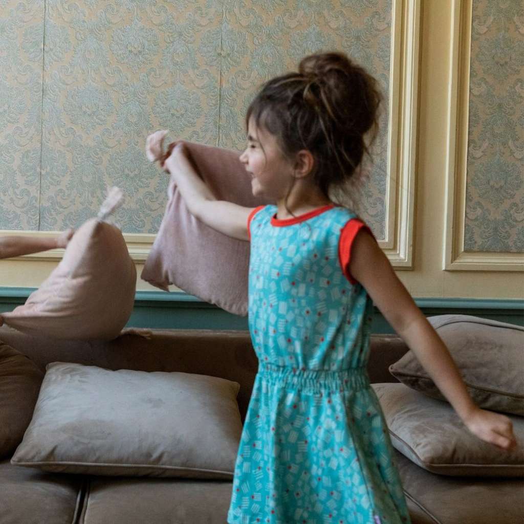 Baba Babywear Jersey Mädchenkleid ZigZag hellblau