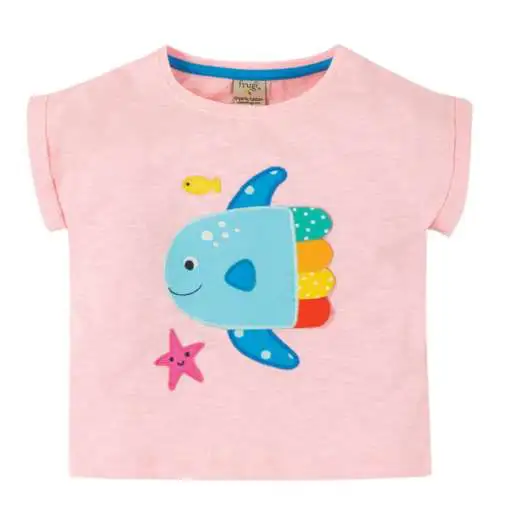 Frugi Slub T-Shirt Regenbogenfisch soft pink VA