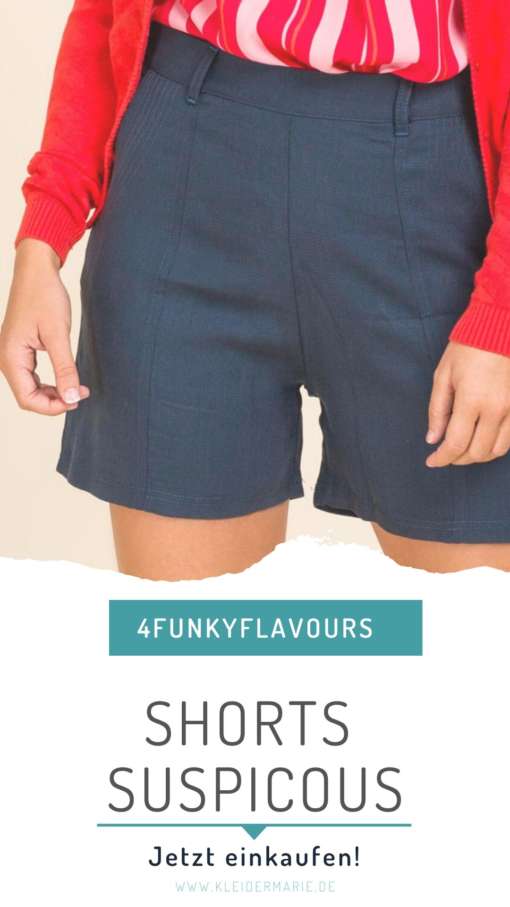4funkyflavours Dark blue, high waisted shorts with pockets and belt loops.
