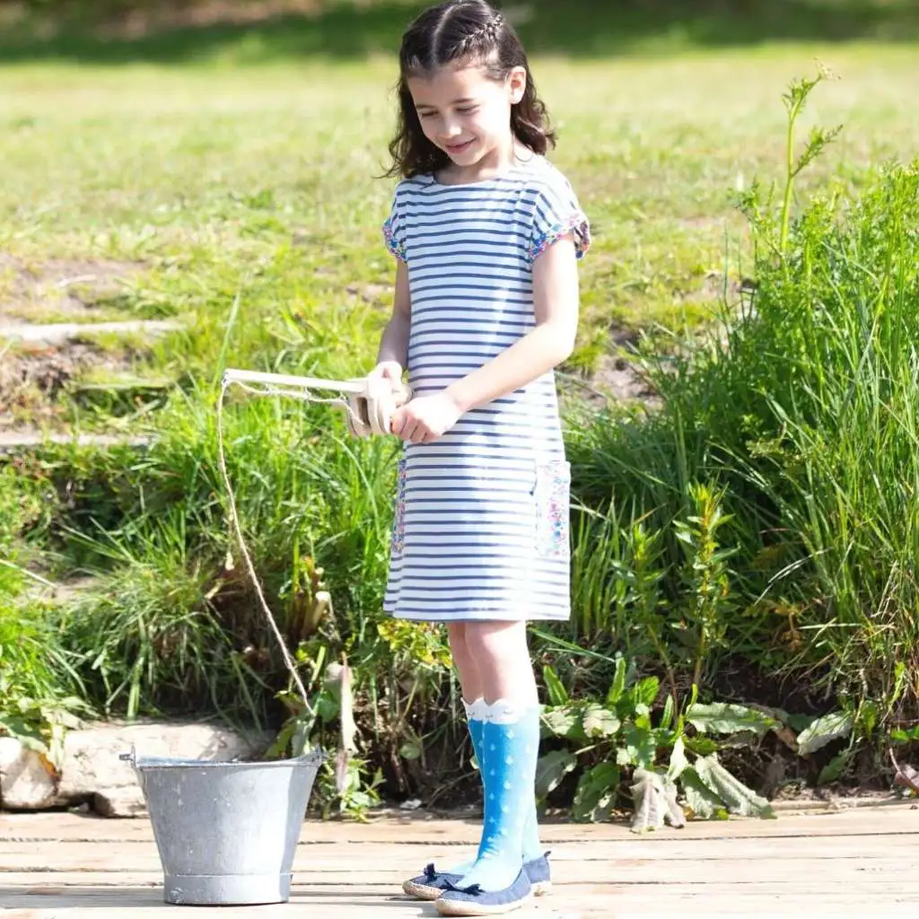 Kite Mädchenkleid Streifen Blumentaschen