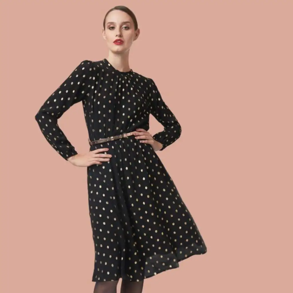 Mademoiselle Yeye Kleid snowflake black gold