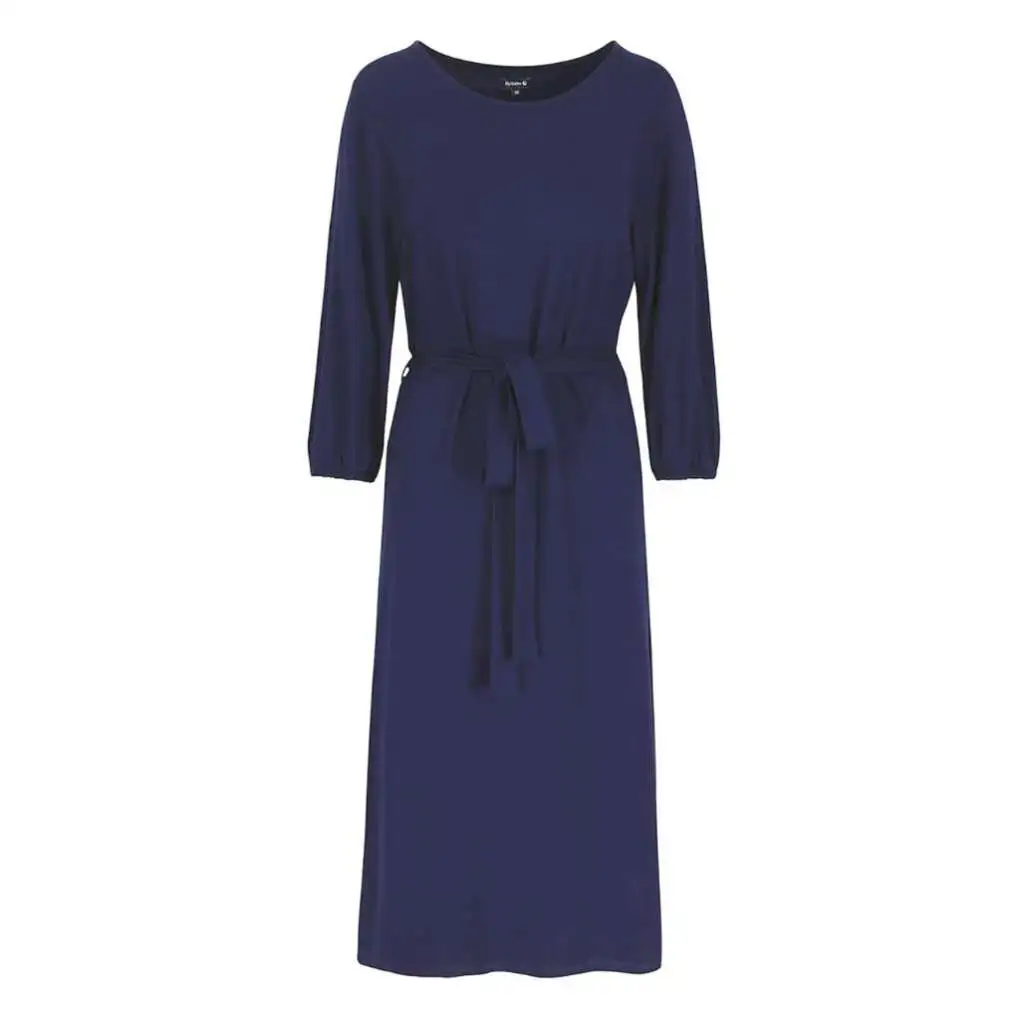 Lily Balou Viskose Damen Kleid Dreiviertelarm Gürtel patriot blue