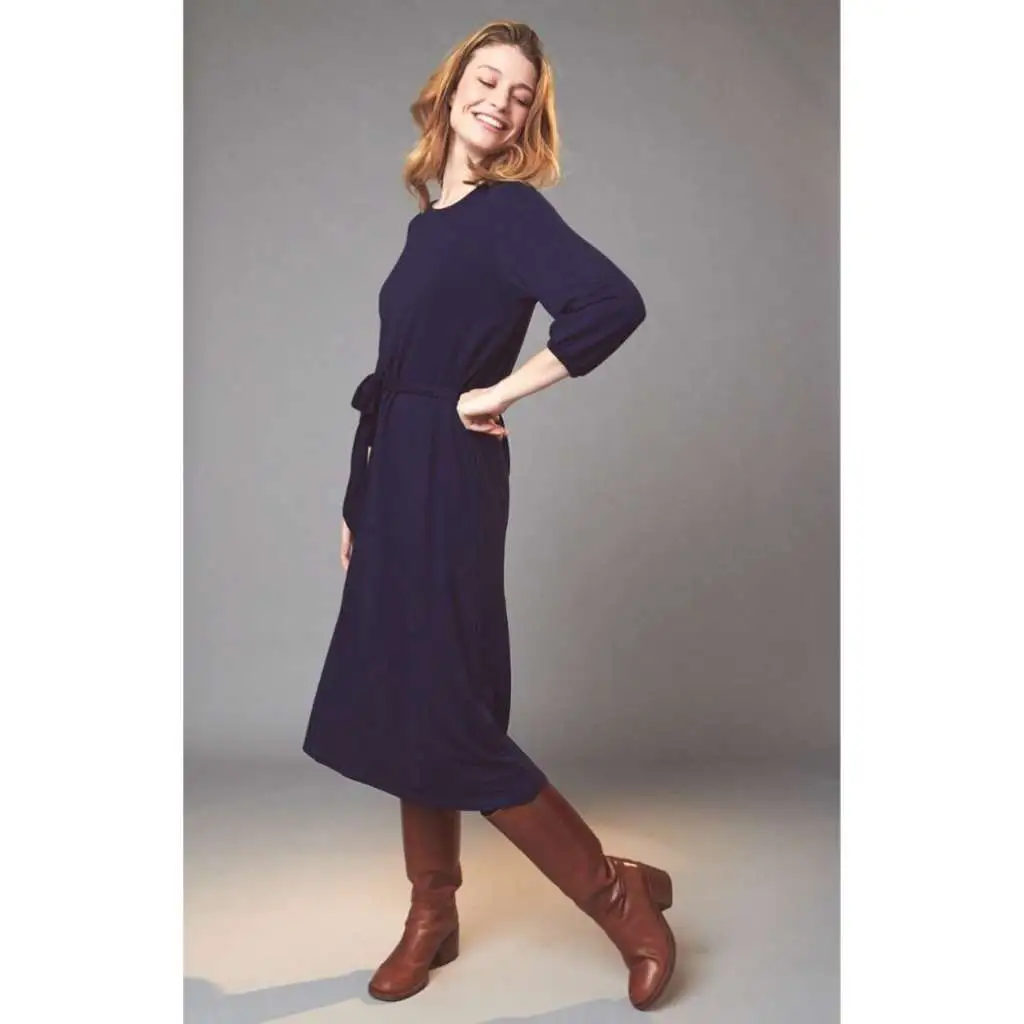 Lily Balou Viskose Damen Kleid Gürtel patriot blue