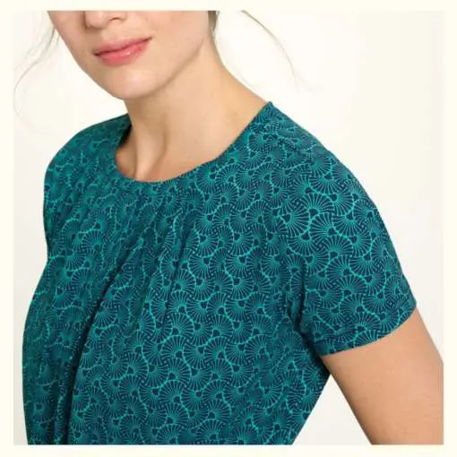 Tranquillo Jersey Kleid aus Bio-Baumwolle mit Print türkis 2 bei Kleidermarie.de