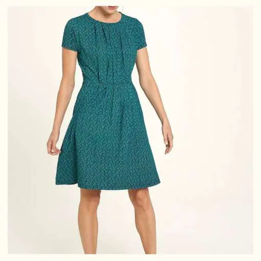 Tranquillo Jersey Kleid aus Bio-Baumwolle mit Print türkis bei Kleidermarie.de