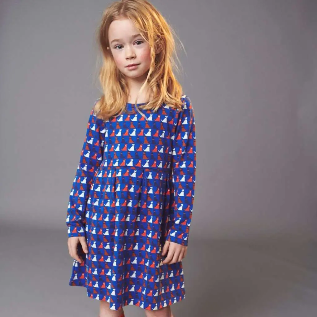 Lily Balou Retro Mädchen Kleid Hunde blau 2