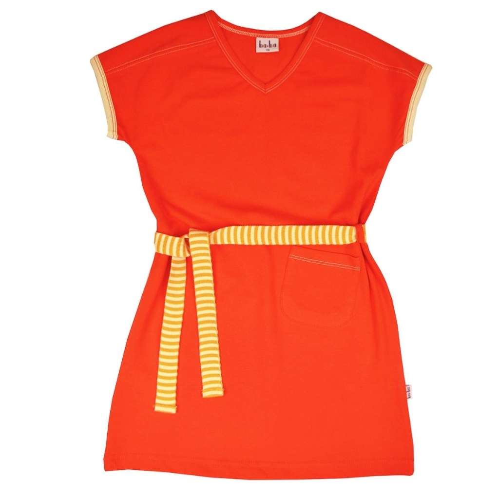 Baba Kidswear Vneck Kleid grün dress tomato cherry (1)