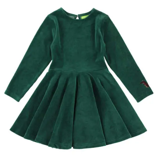 Lily Balou Circle Dress Velour Evergreen