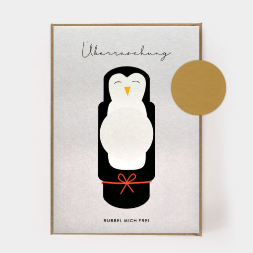 Rubellkarte Postkarte Pinguin